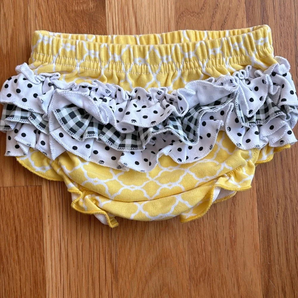9M Yellow Dress and Ruffle Bloomers Set